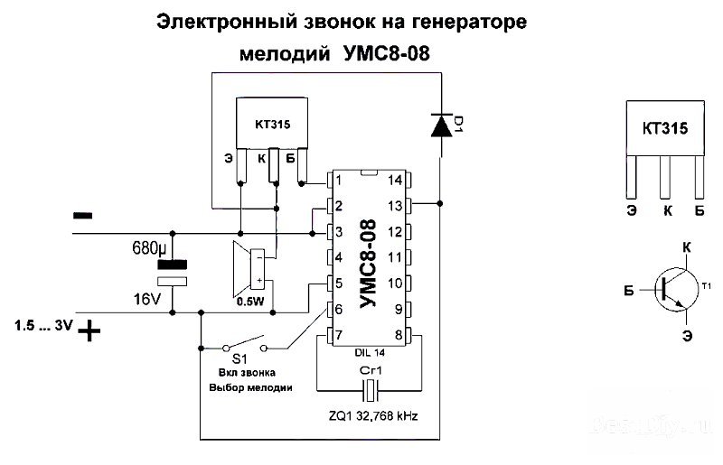 Схема подключения звонок визит