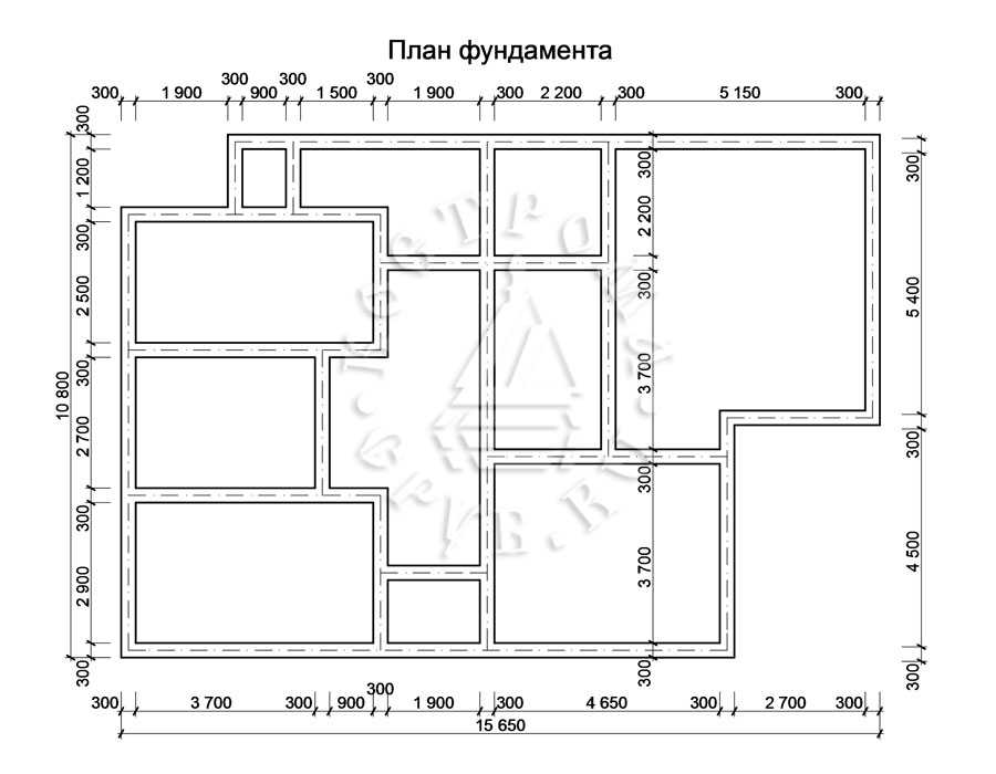 Проект фундамента для дома 10 на 12