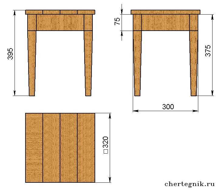 Схема уличного стола из дерева своими