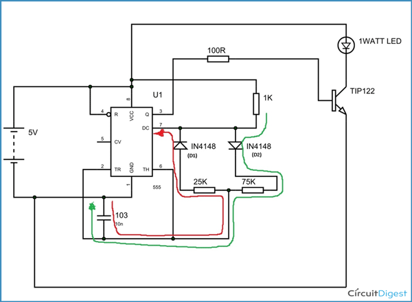 LED Dimmer Circuit working