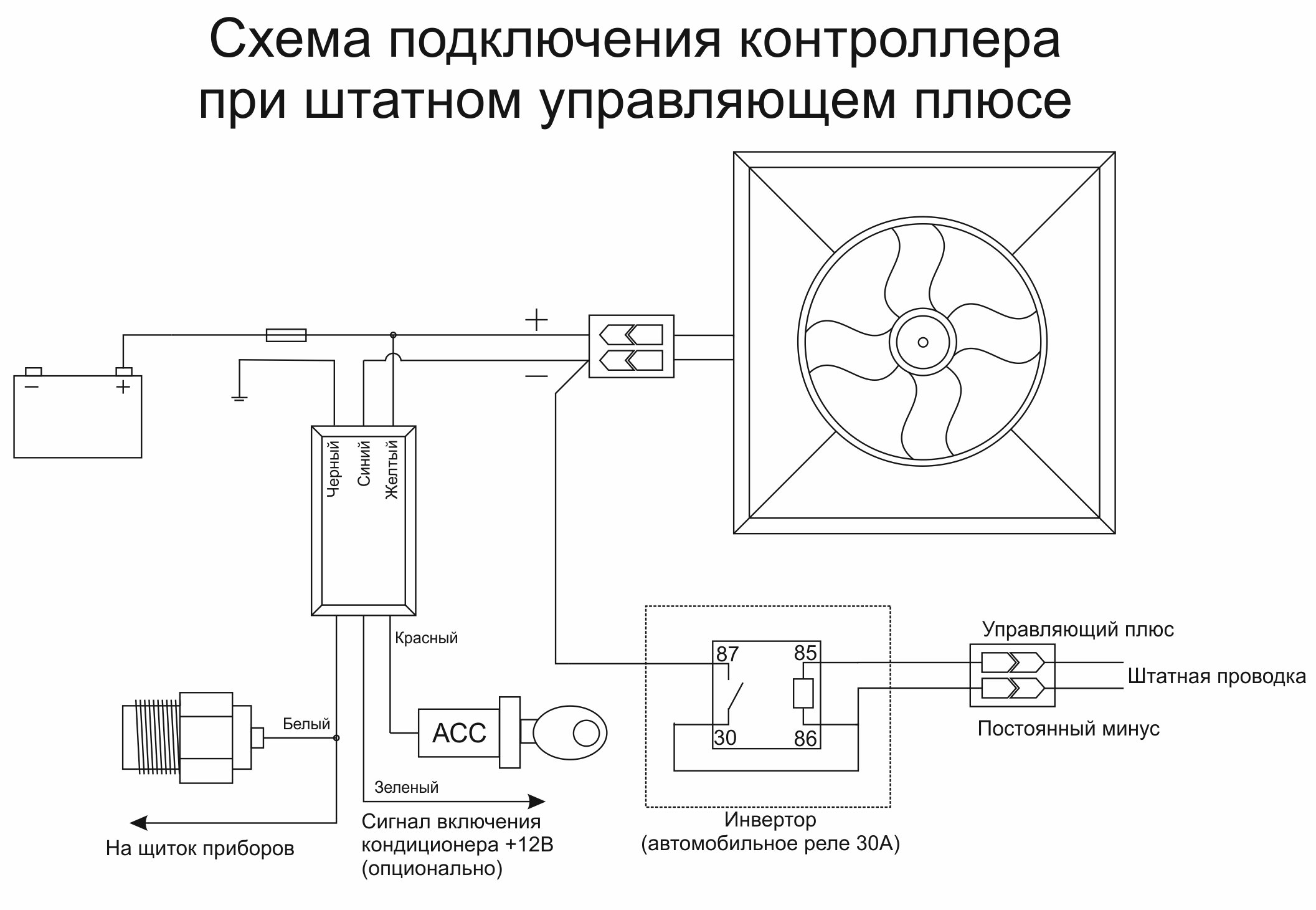 Схема подключения вентилятора кондиционера наружного блока