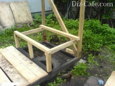 Сооружение деревянного каркаса дачного туалета