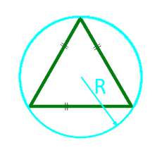 Площадь равностороннего треугольника по радиусу описанной окружности