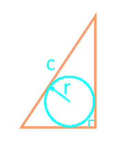 Площадь прямоугольного треугольника через гипотенузу и вписанную окружность