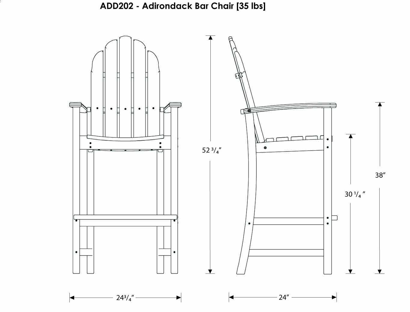 Чертежи стула Adirondack складной