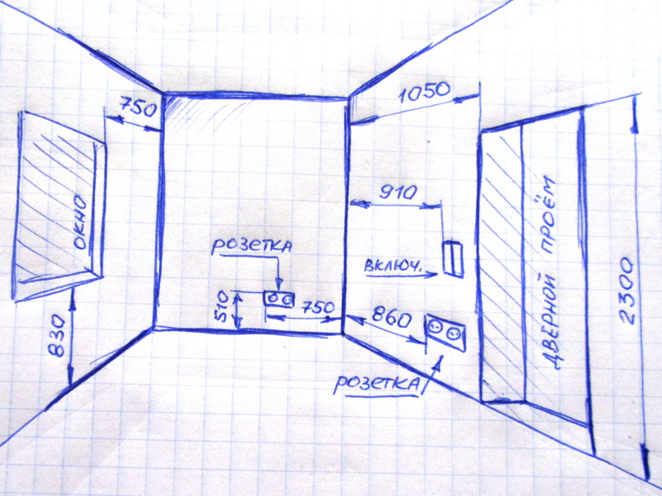 Схема комнаты в квартире