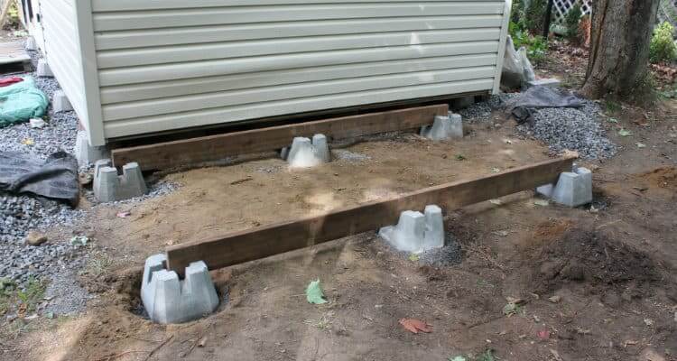 completed shed foundation