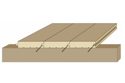 Крепление досок к лагам или к перекрытиям саморезами