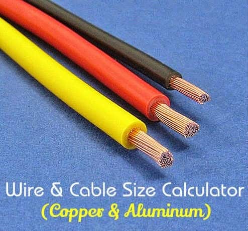 Wire Cable Size Calculator-Copper-Aluminum-AWG