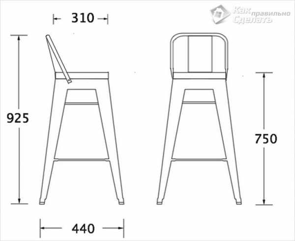 Чертежи раскладного стула со спинкой